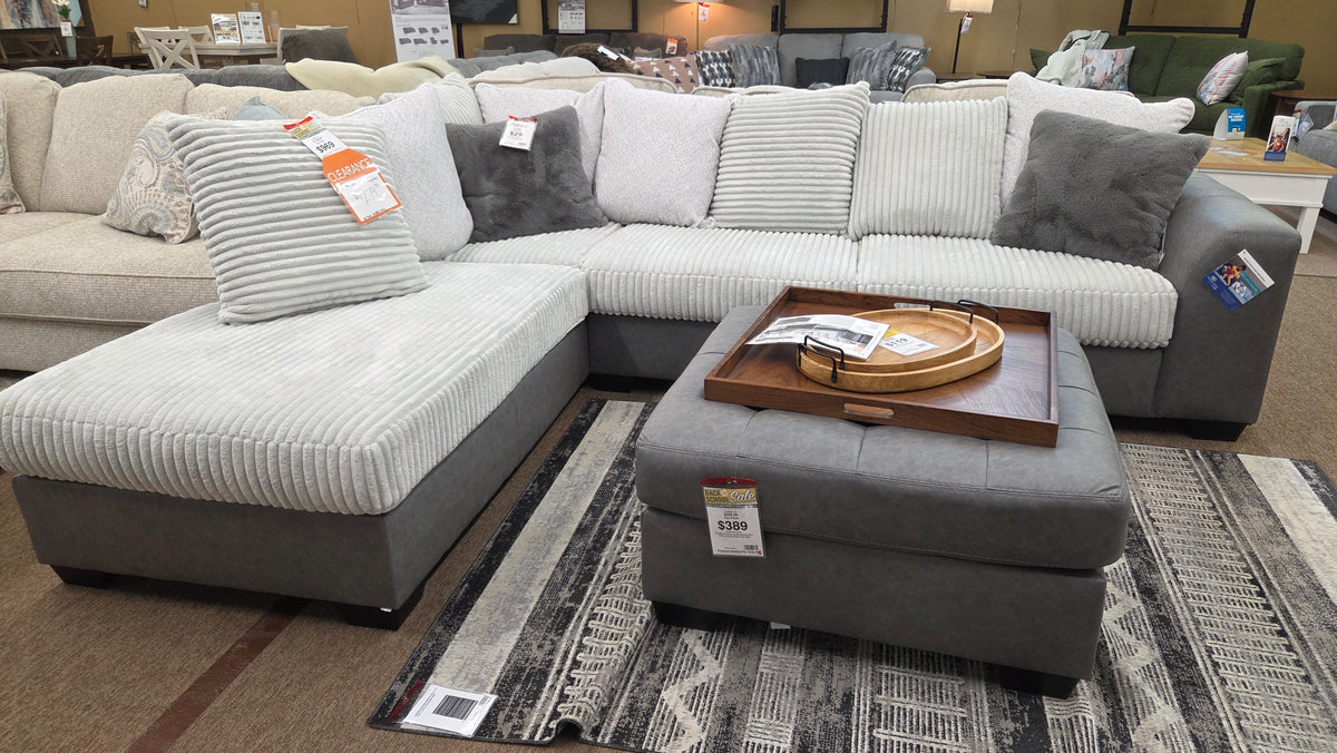 Clairette Court sectional with ottoman set