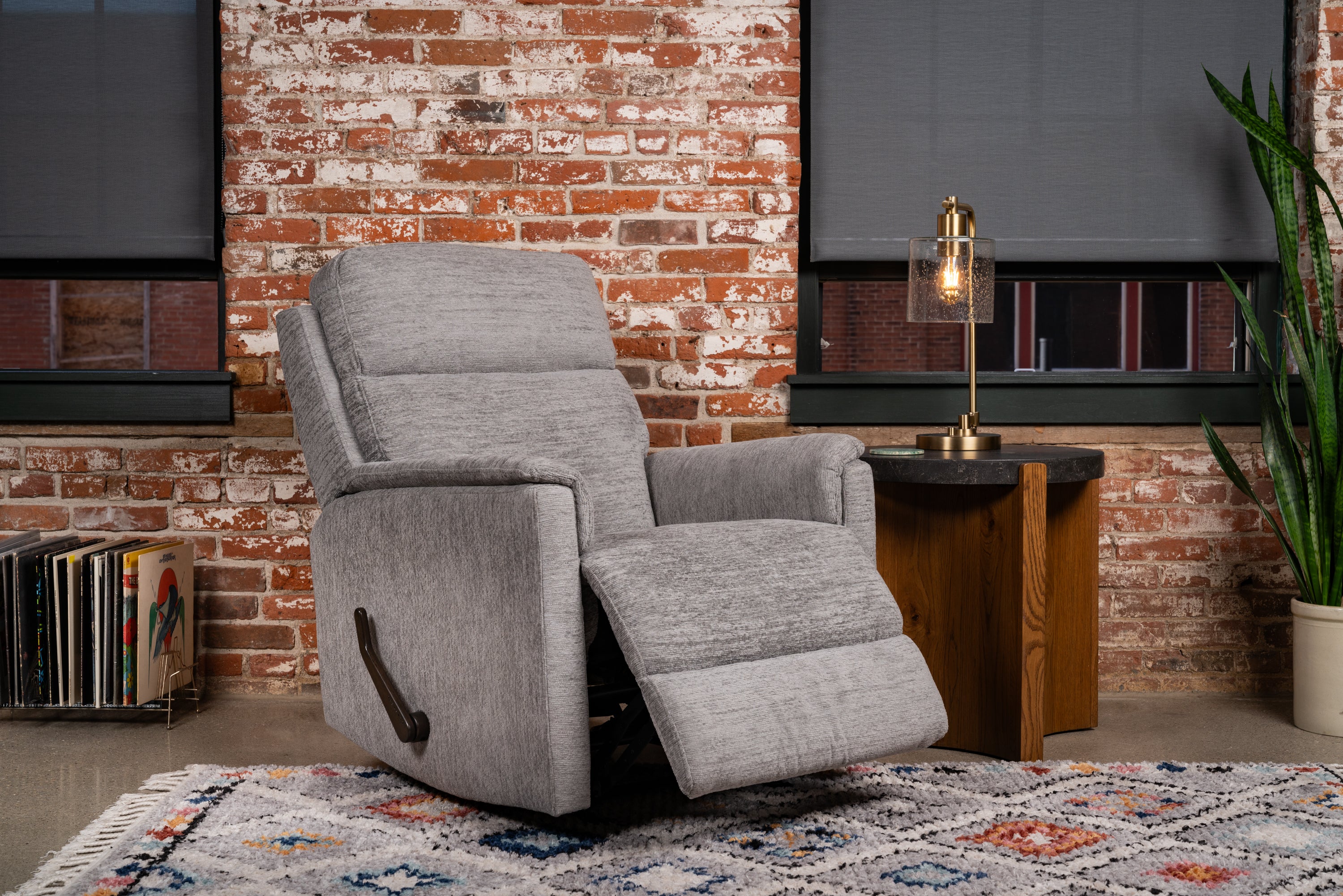 Flexsteel Perfect Match Compact Gray Glider Recliner