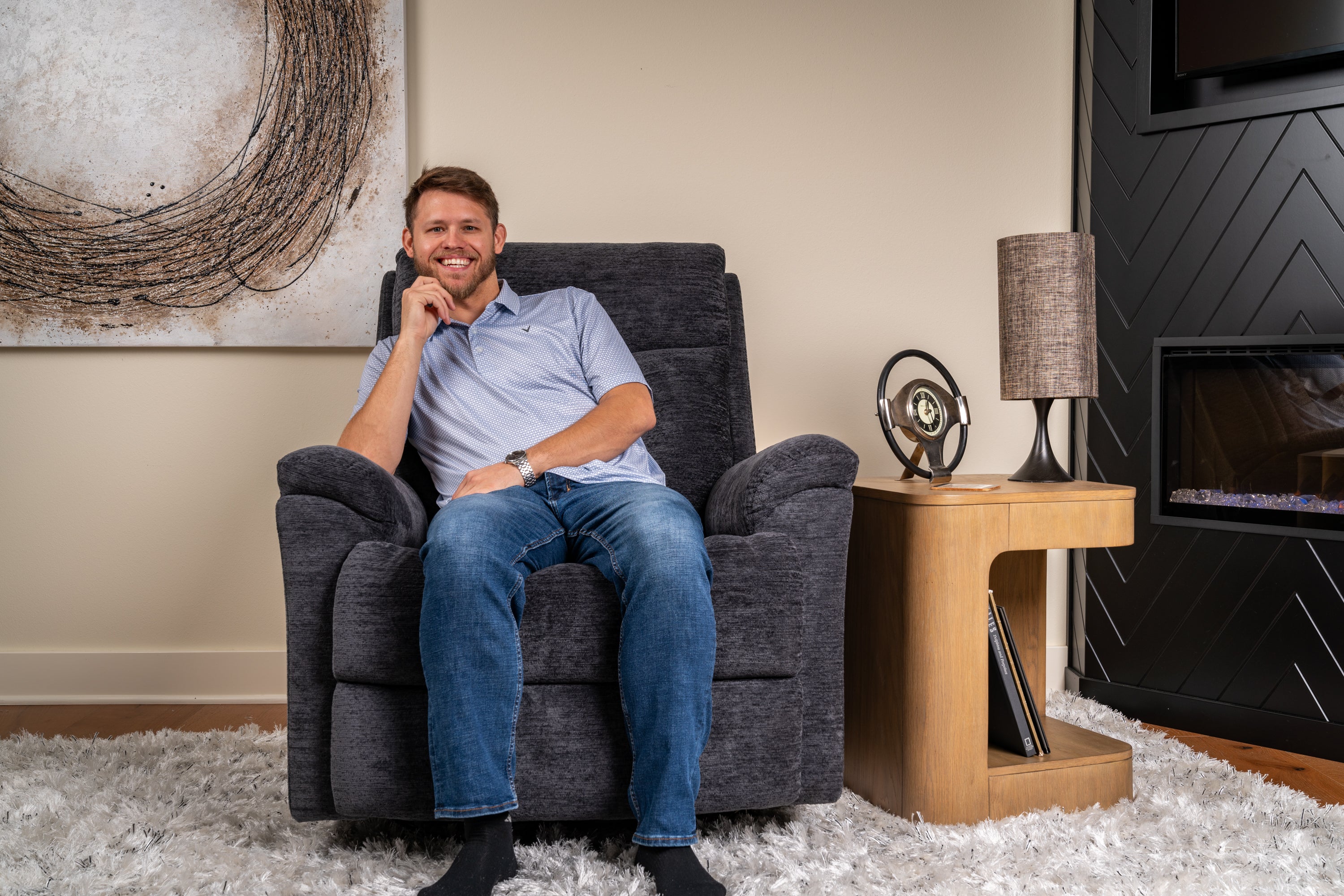 Flexsteel Perfect Match Sophisticated Steel Swivel Glider Recliner