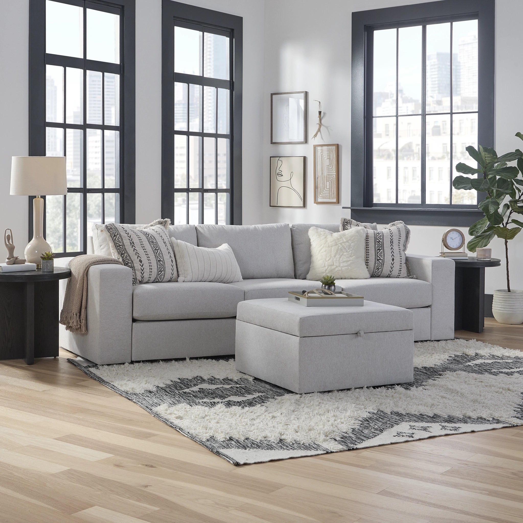 Flex Sofa with Wide Arm and Storage Ottoman - 5000003461