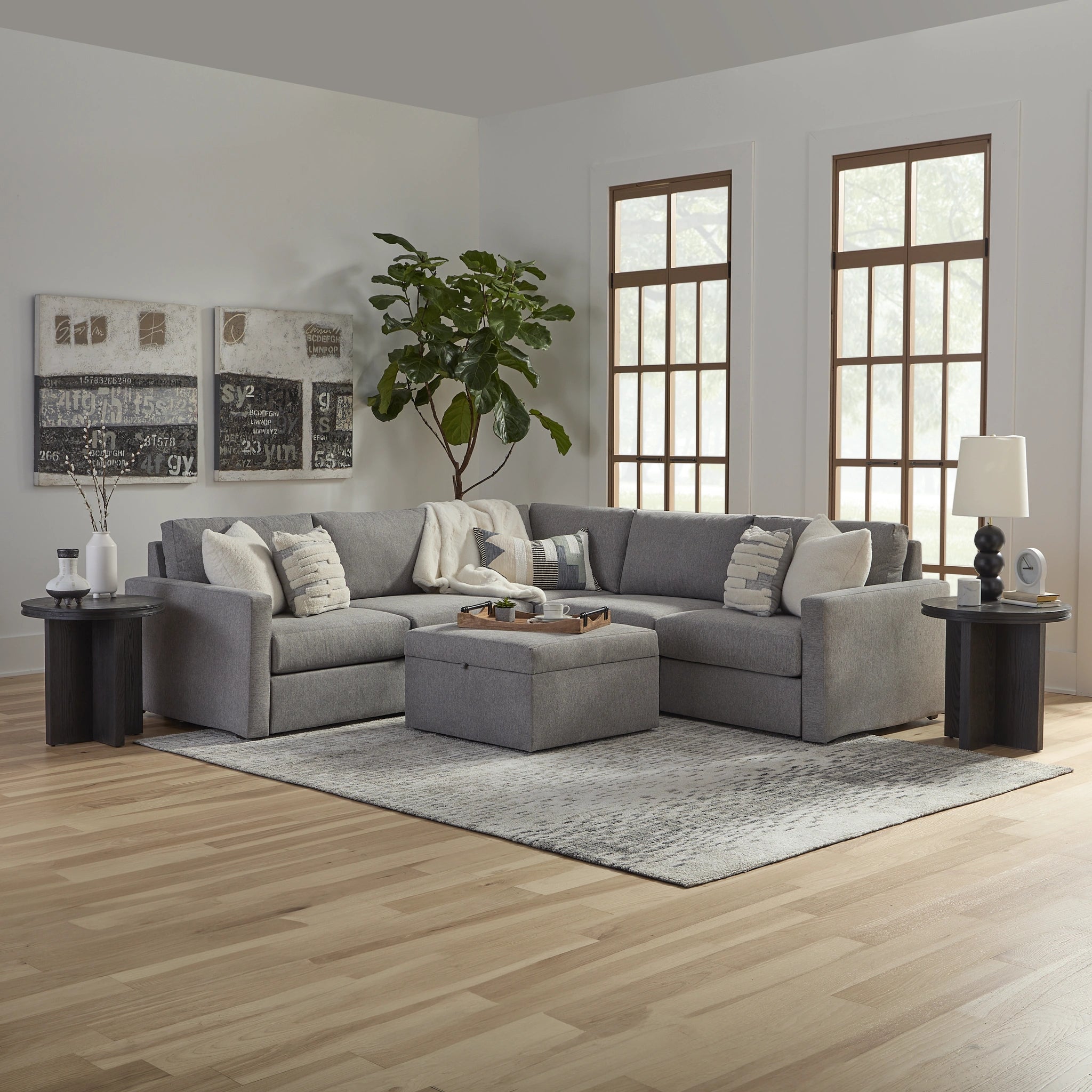 Flex 5-Seat Sectional with Standard Arm and Storage Ottoman - 5000003541