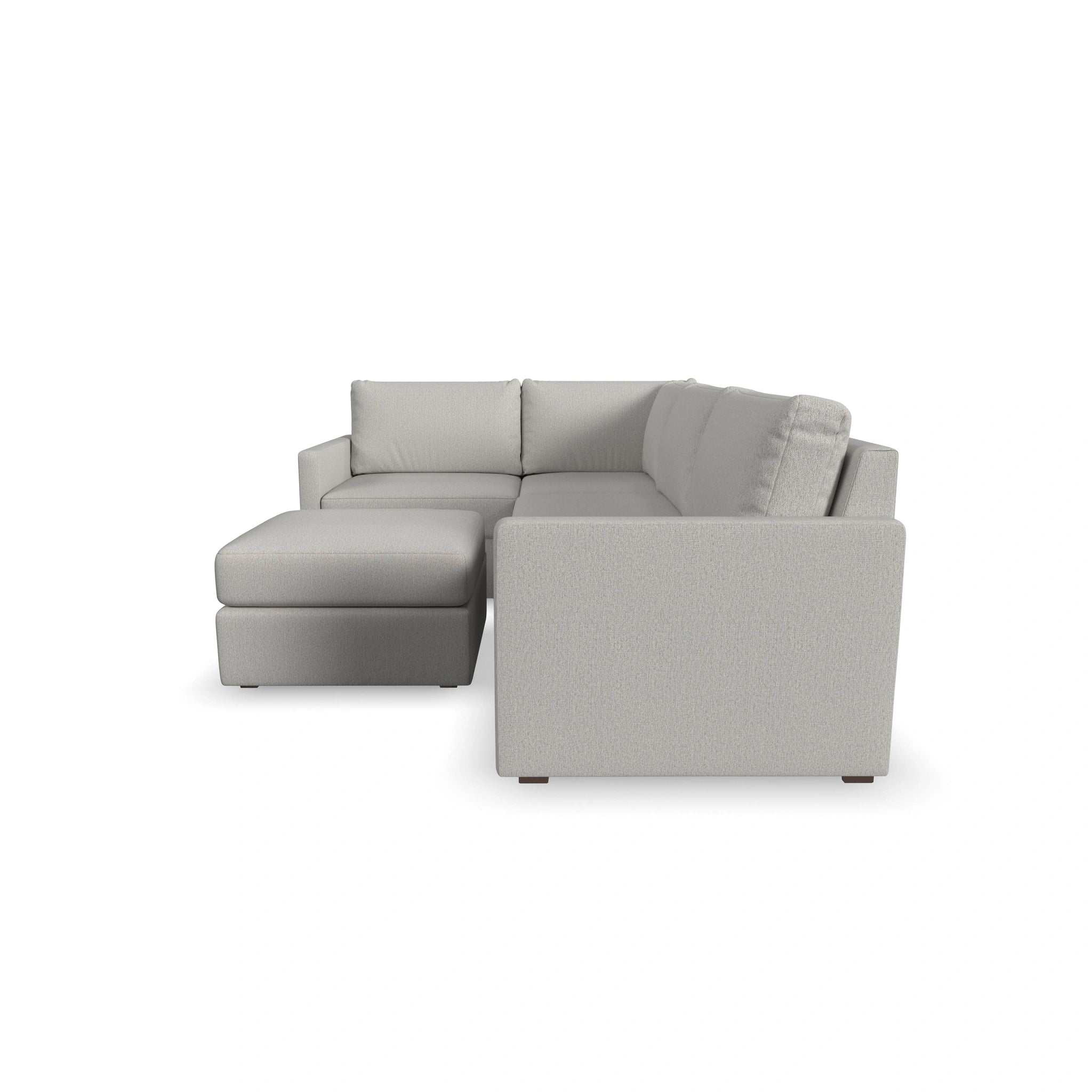Flex 4-Seat Sectional with Narrow Arm and Ottoman