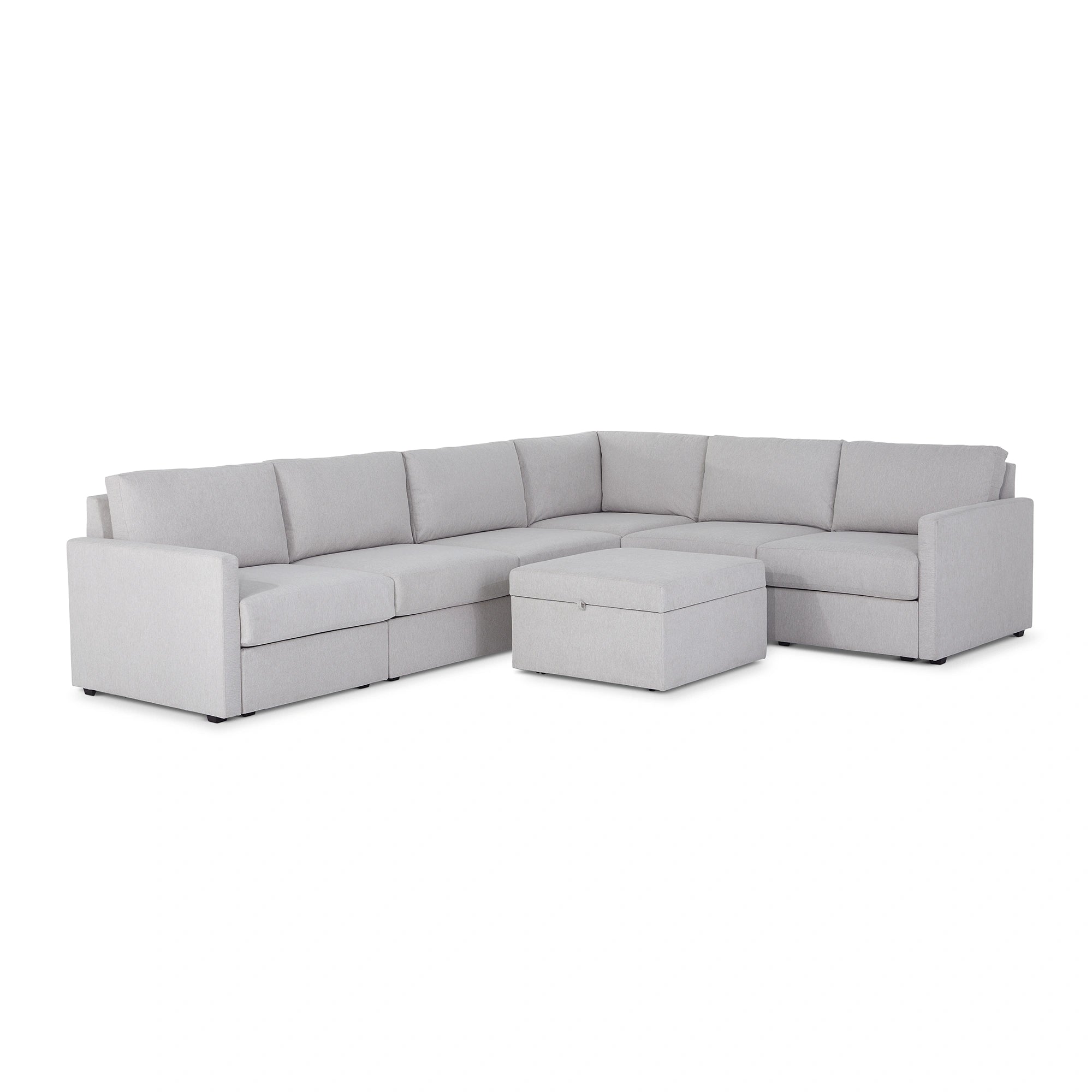 Flex 6-Seat Sectional with Narrow Arm and Storage Ottoman - 5000003377