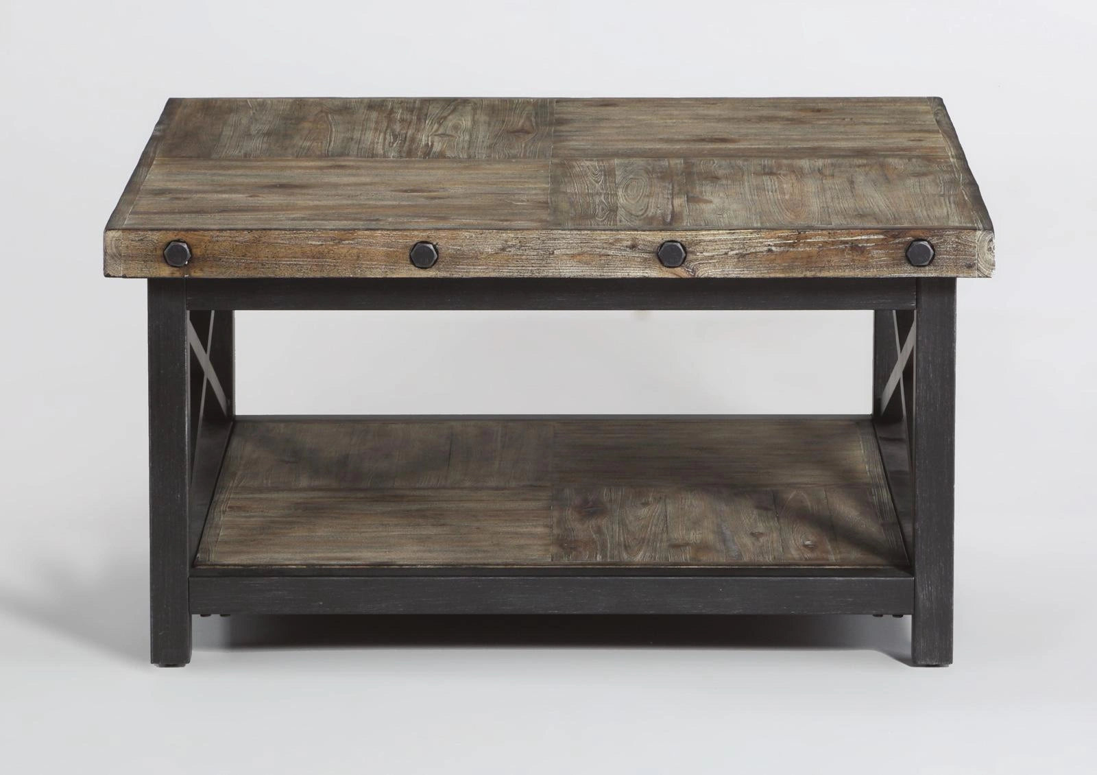 Flexsteel Carpenter Square Cocktail Table in Rustic Gray
