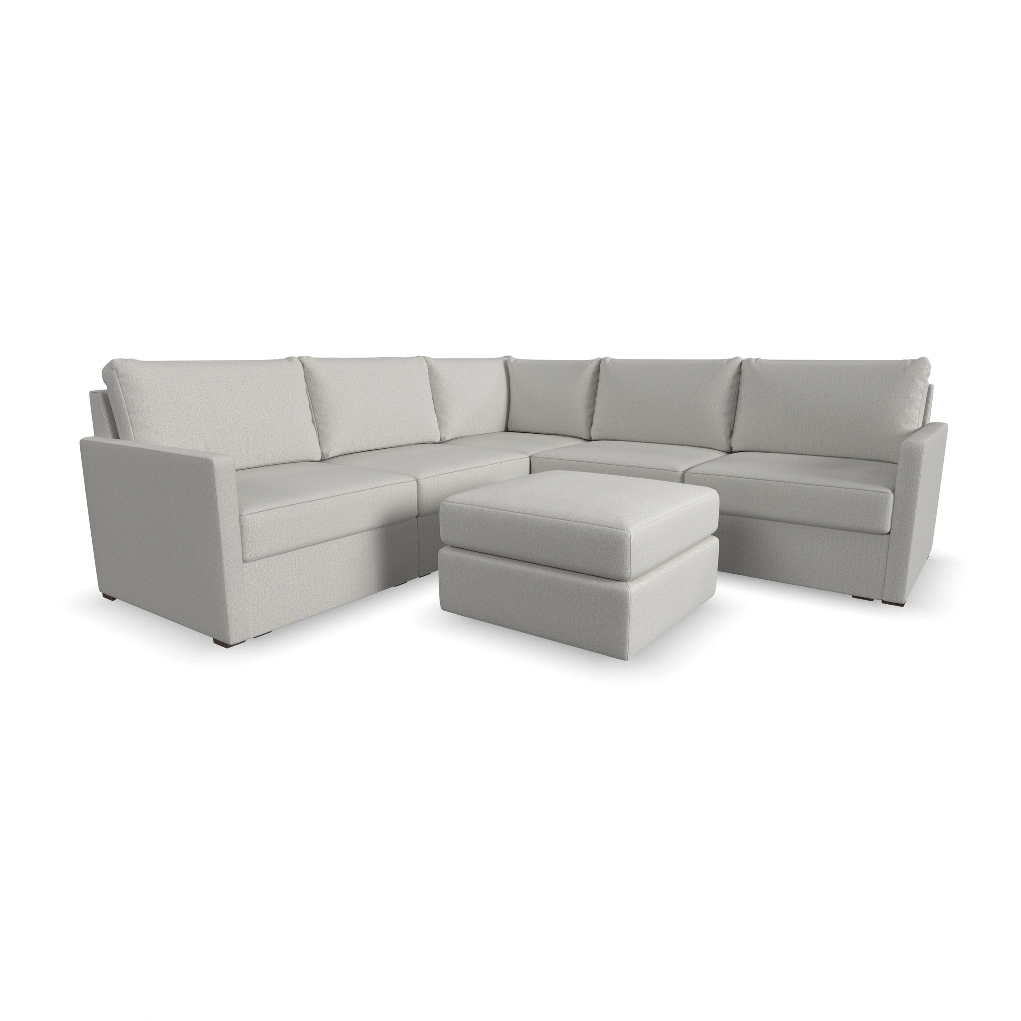 Flex 5-Seat Sectional with Narrow Arm and Ottoman