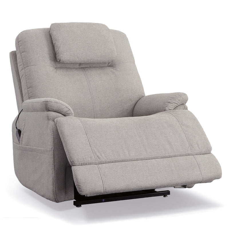 Flexsteel Zecliner Model 1 Fabric Power Lift Recliner with Power Headrest & Lumbar in Dove - 1091-55PH