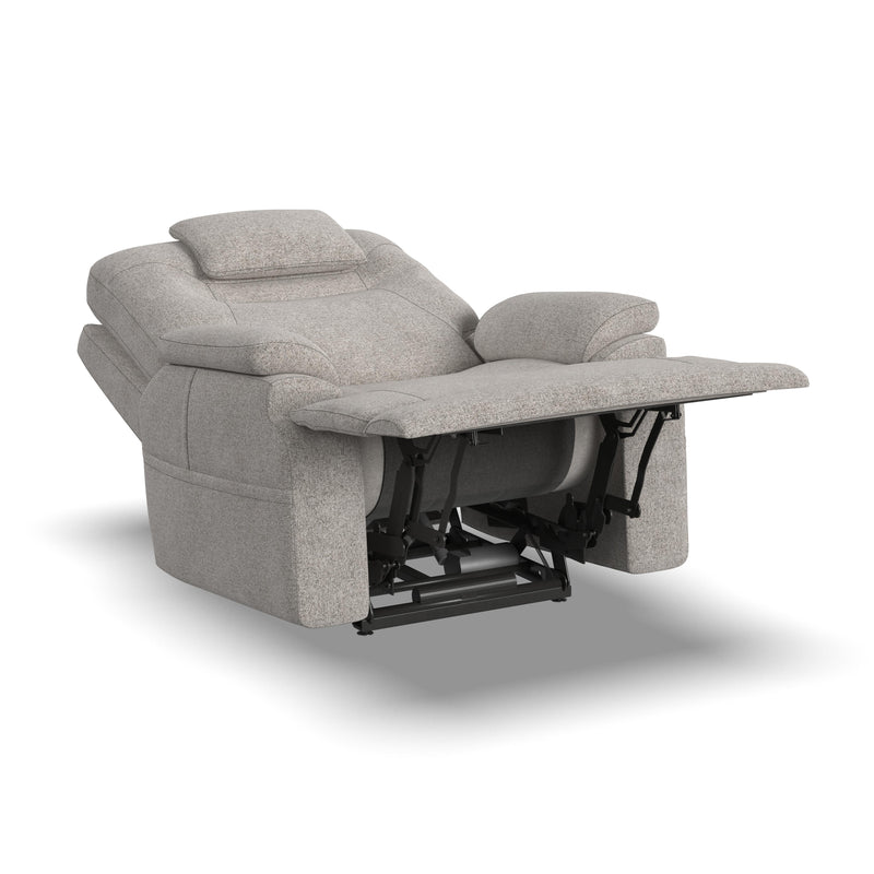 Flexsteel Zecliner Model 2 Fabric Power Recliner with Power Headrest & Lumbar in Dove - 1092-50PH