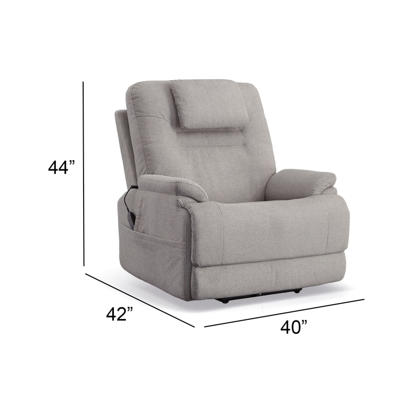 Flexsteel Zecliner Model 2 Fabric Power Recliner with Power Headrest & Lumbar in Dove - 1092-50PH