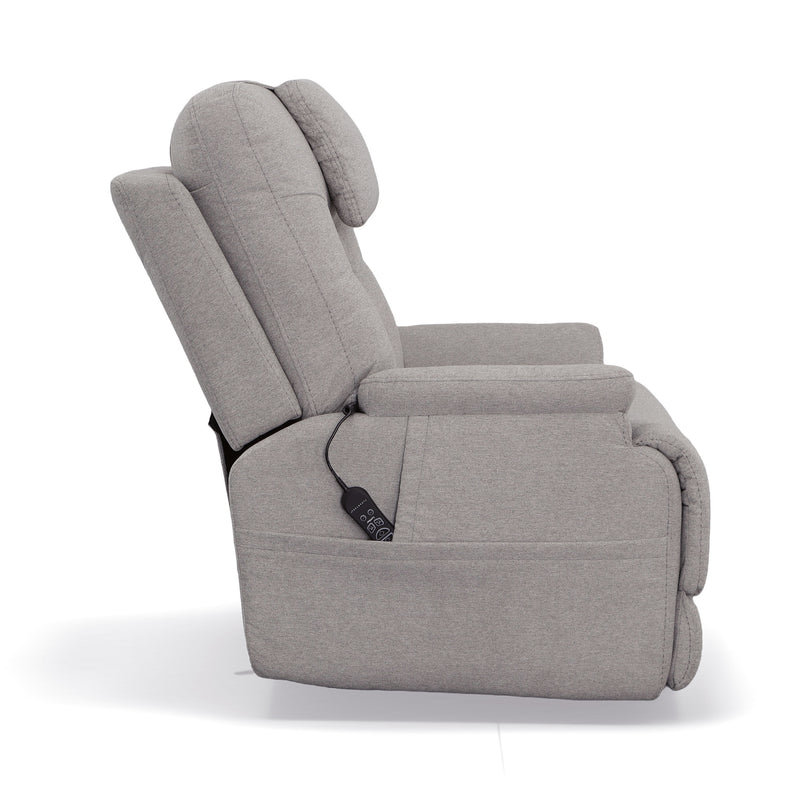 Flexsteel Zecliner Model 2 Fabric Power Recliner with Power Headrest & Lumbar in Dove - 1092-50PH
