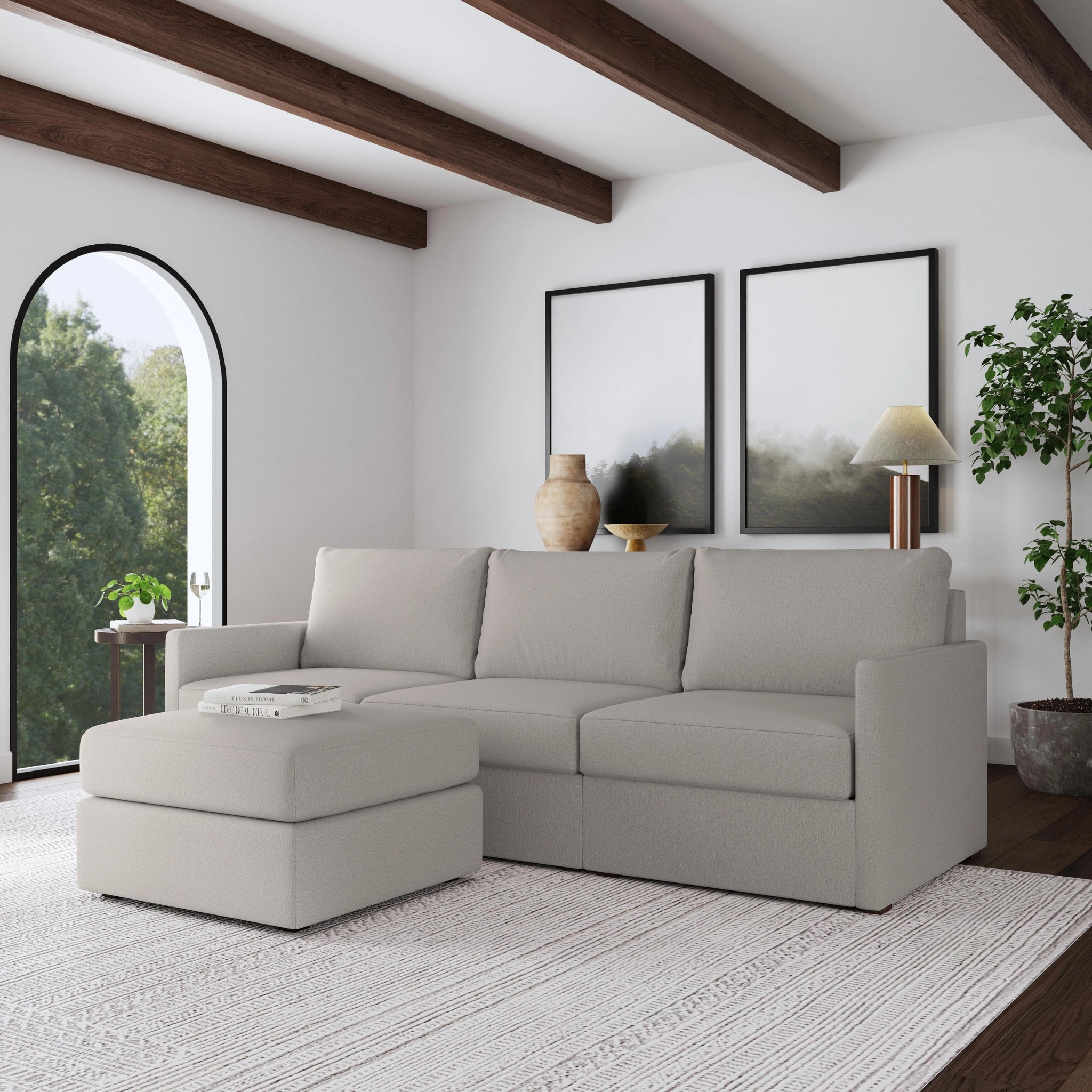 Flex Sofa with Narrow Arm and Ottoman