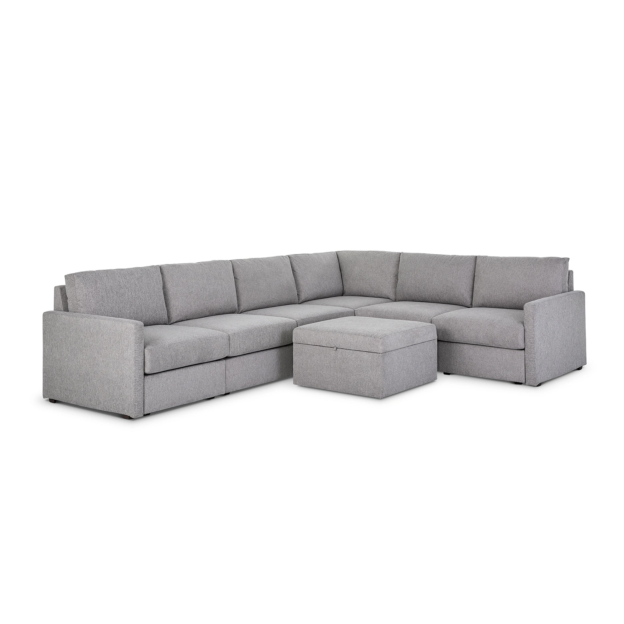 Flex 6-Seat Sectional with Narrow Arm and Storage Ottoman - 5000003380