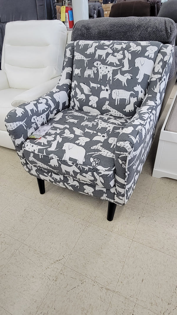 Doggie Graphite Accent Chair