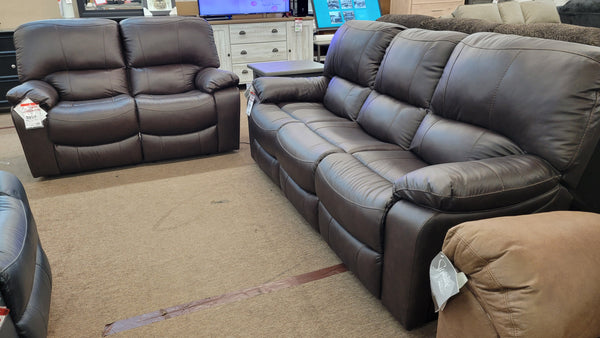 LEESWORTH SOFA AND LOVESEAT (DARK BROWN)