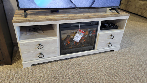 WILLOWTON TV STAND WITH FIREPLACE