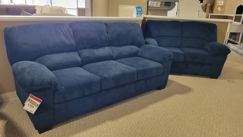 SIMPLEJOY SOFA AND LOVESEAT SET (NAVY)