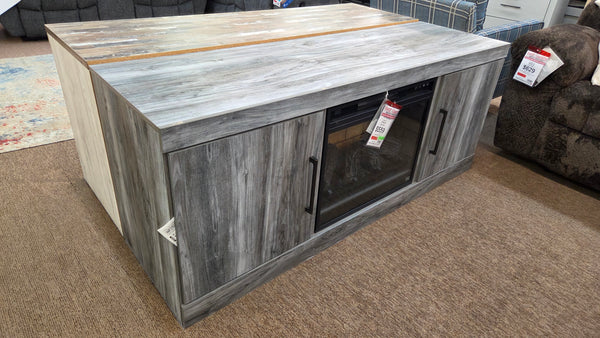 Baystorm tv stand with fireplace