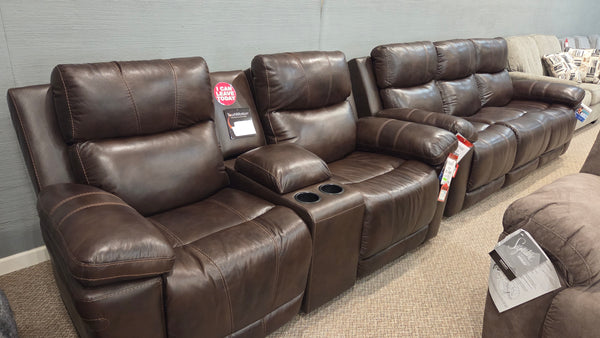 Edmar Chocolate Power Sofa And Loveseat