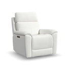 Flexsteel Perfect Match Refined Fabric Power Swivel Gliding Recliner with Power Headrest & Lumbar in Pearl