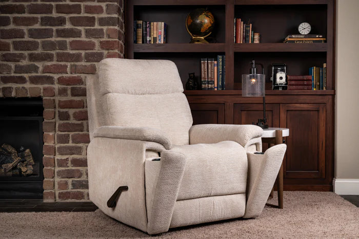 Flexsteel Perfect Match Refined Fabric Swivel Gliding Recliner in Pearl