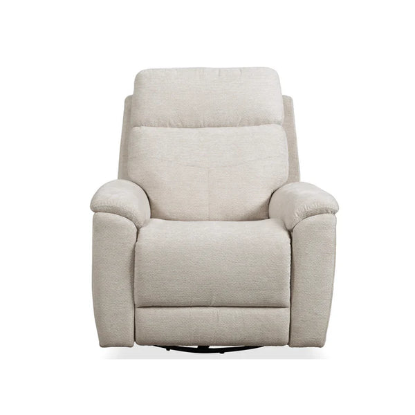 Flexsteel Perfect Match Refined Fabric Swivel Gliding Recliner in Pearl