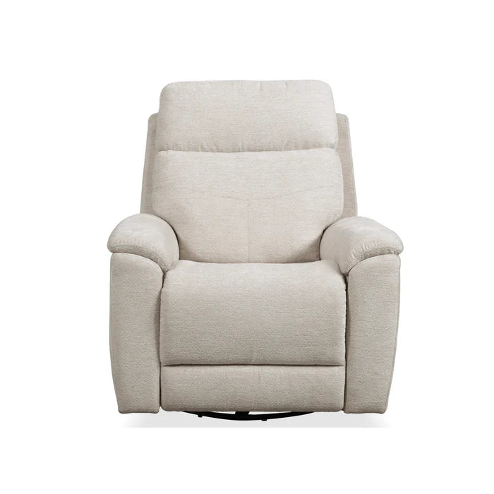 Flexsteel Perfect Match Refined Fabric Swivel Gliding Recliner in Pearl