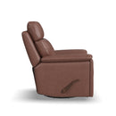Flexsteel Perfect Match Refined Hickory Leather Swivel Glider Recliner