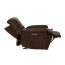 Flexsteel Perfect Match Plush Leather Power Gliding Recliner with Power Headrest & Lumbar in Tavern Brown