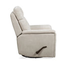 Flexsteel Perfect Match Refined Fabric Swivel Gliding Recliner in Pearl