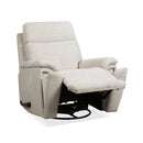 Flexsteel Perfect Match Refined Fabric Swivel Gliding Recliner in Pearl