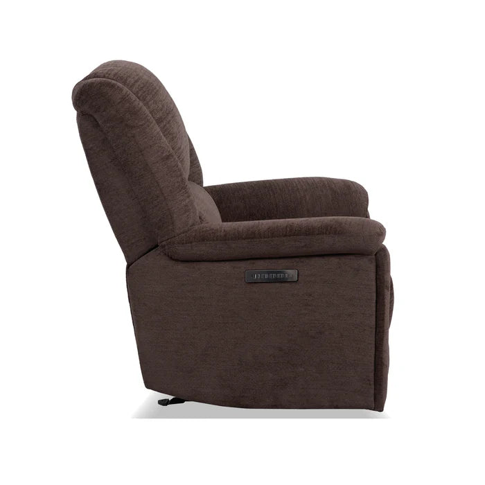 Flexsteel Perfect Match Plush Fabric Power Gliding Recliner with Power Headrest & Lumbar in Buffalo