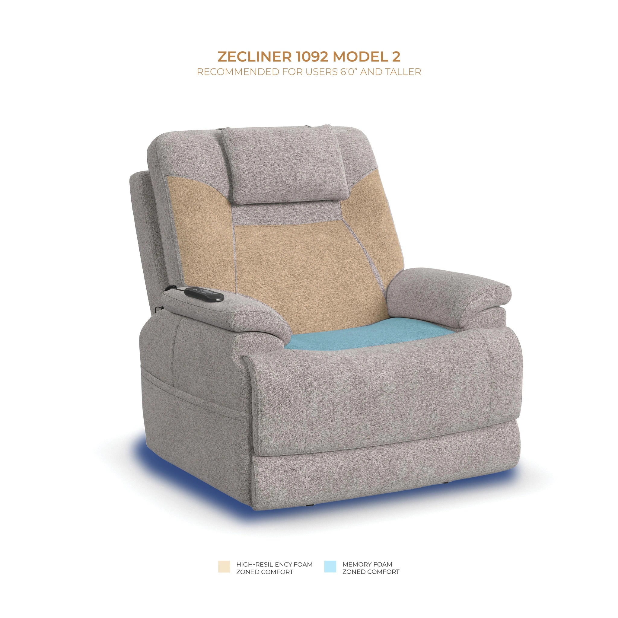 Zecliner Model 2 Latitudes Power Lift Sleep Recliner with Power Headrest & Lumbar