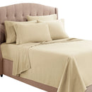 Clara Clark Bed Sheets Set, 1800 Series Deep Pocket Soft Microfiber Sheet Set (Cream)