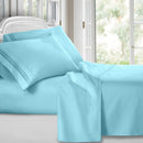 Clara Clark Bed Sheets Set, 1800 Series Deep Pocket Soft Microfiber Sheet Set (Aqua Light Blue)