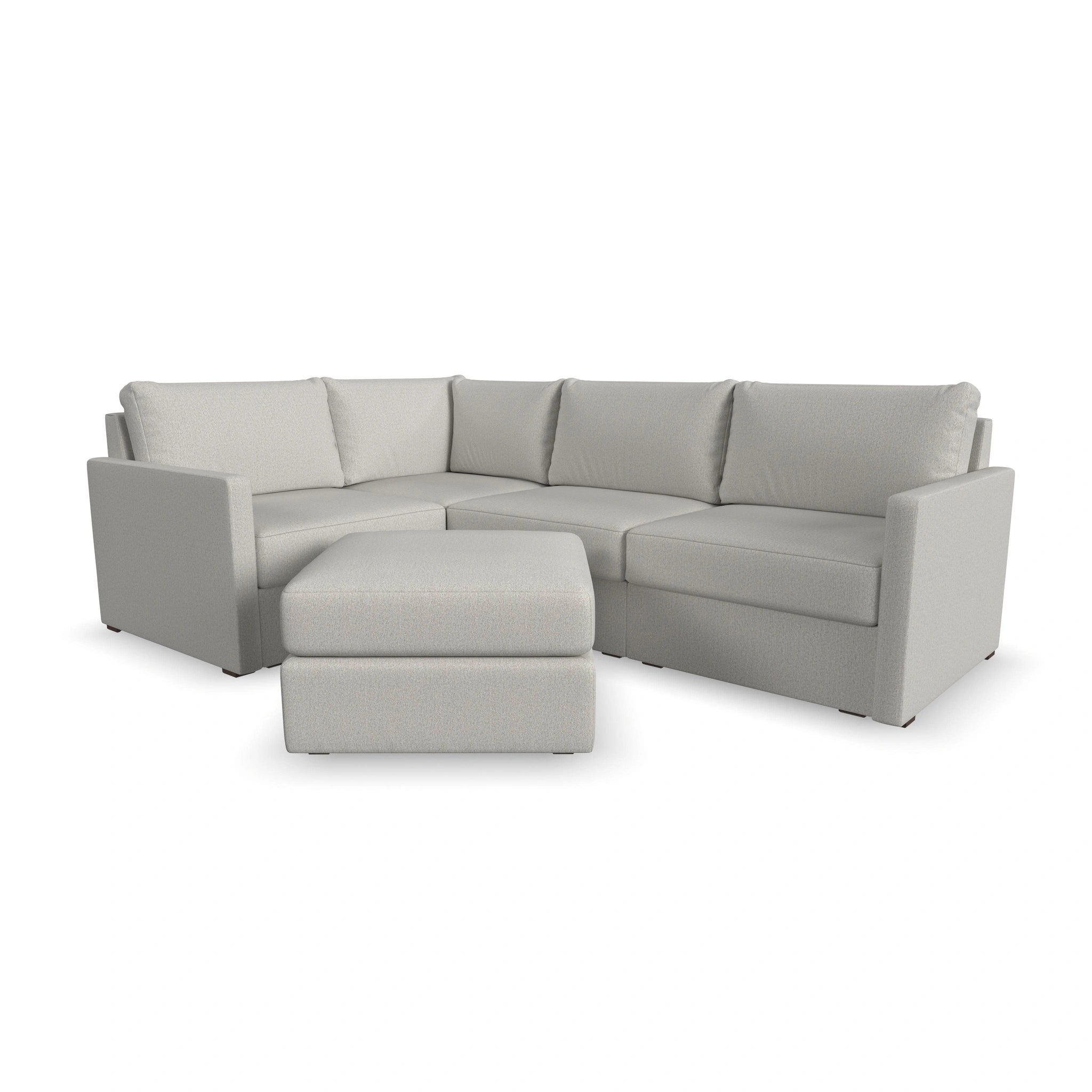 Flex 4-Seat Sectional with Narrow Arm and Ottoman