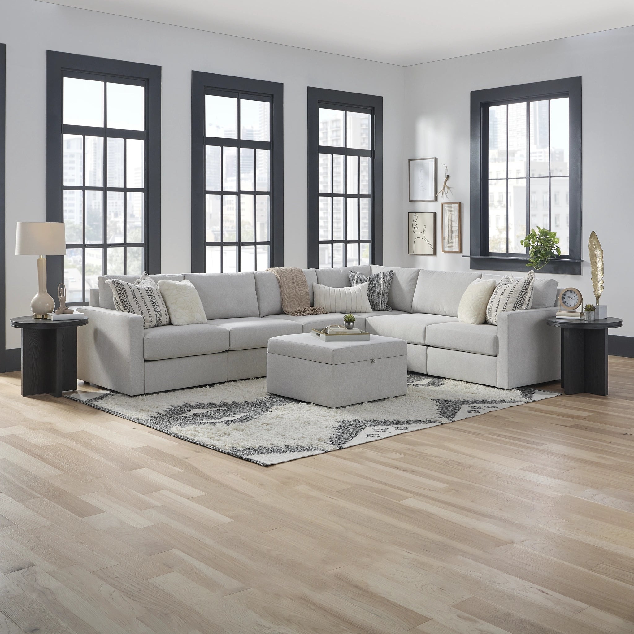 Flex 6-Seat Sectional with Standard Arm and Storage Ottoman - 5000003542