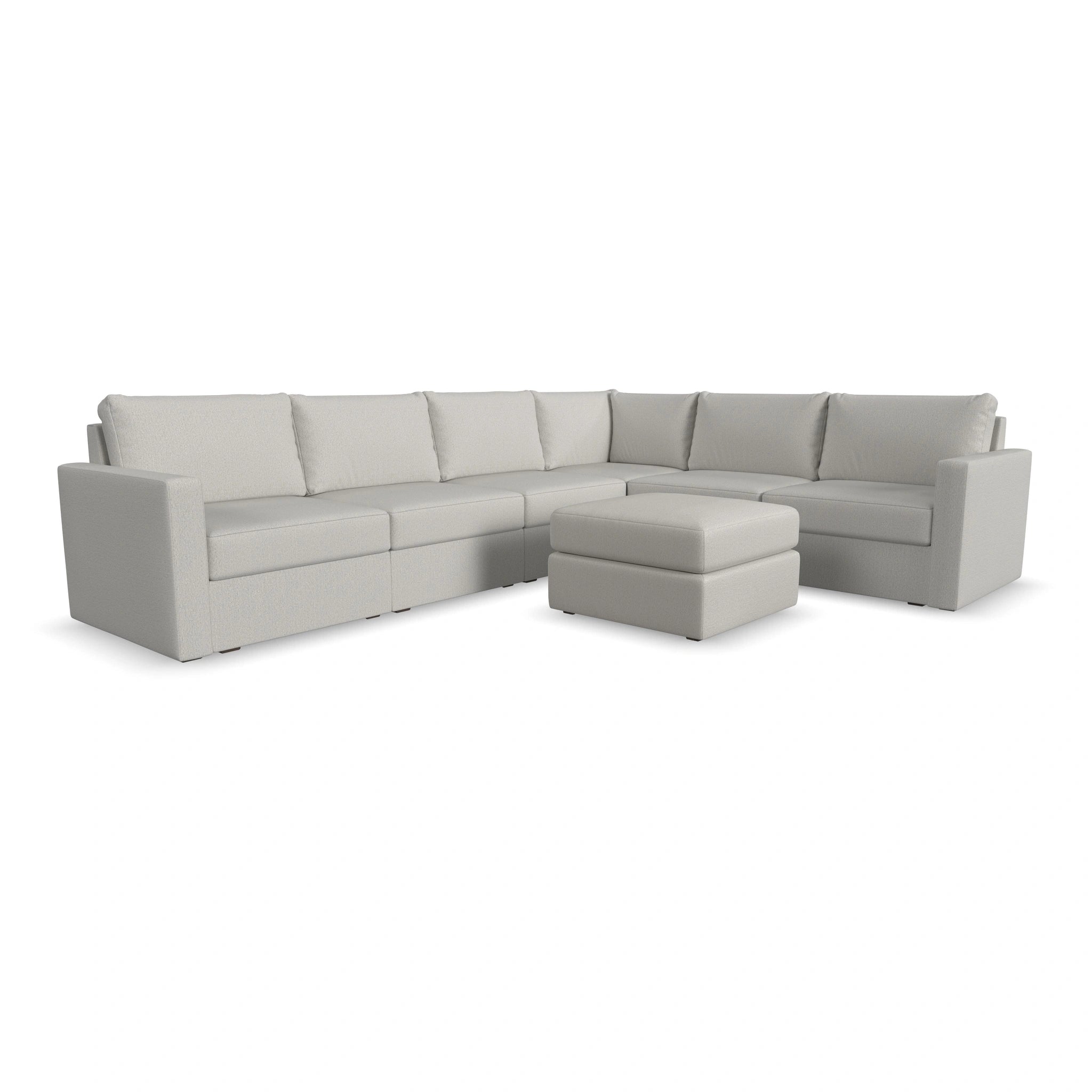 Flex 6-Seat Sectional with Standard Arm and Ottoman