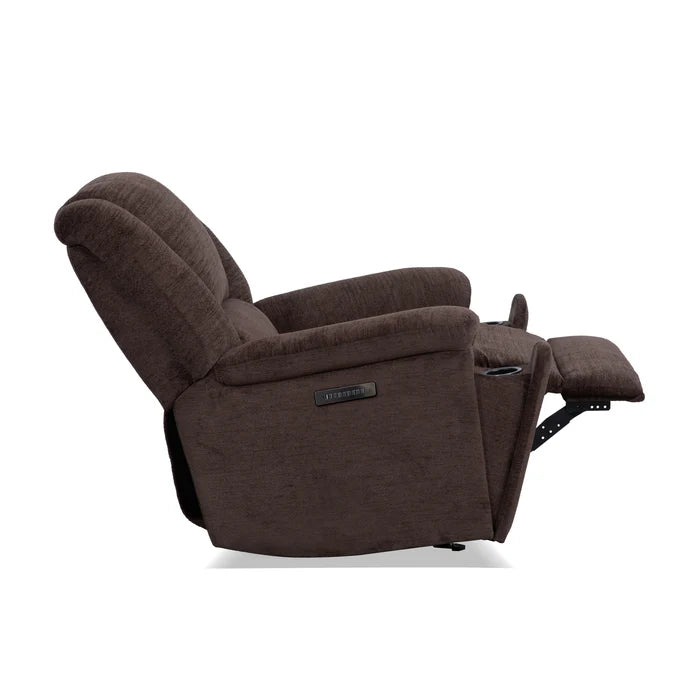 Flexsteel Perfect Match Plush Fabric Power Gliding Recliner with Power Headrest & Lumbar in Buffalo