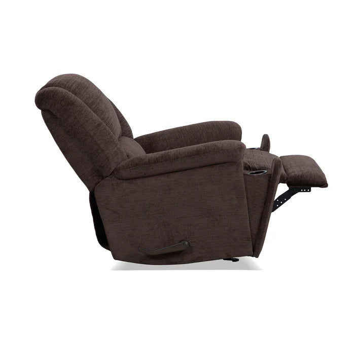 Flexsteel Perfect Match Plush Buffalo Fabric Gliding Recliner