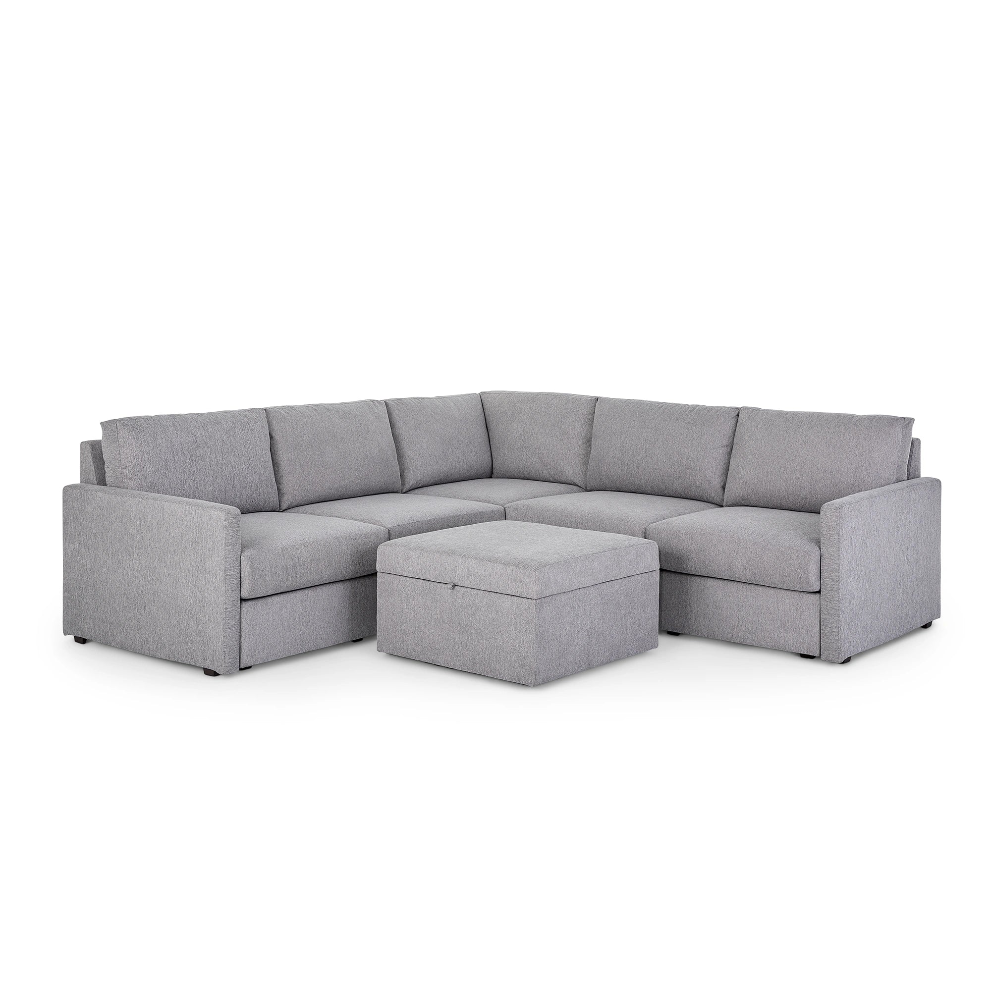 Flex 5-Seat Sectional with Narrow Arm and Storage Ottoman - 5000003374
