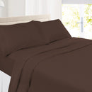 Clara Clark Bed Sheets Set, 1800 Series Deep Pocket Soft Microfiber Sheet Set (Chocolate Brown)