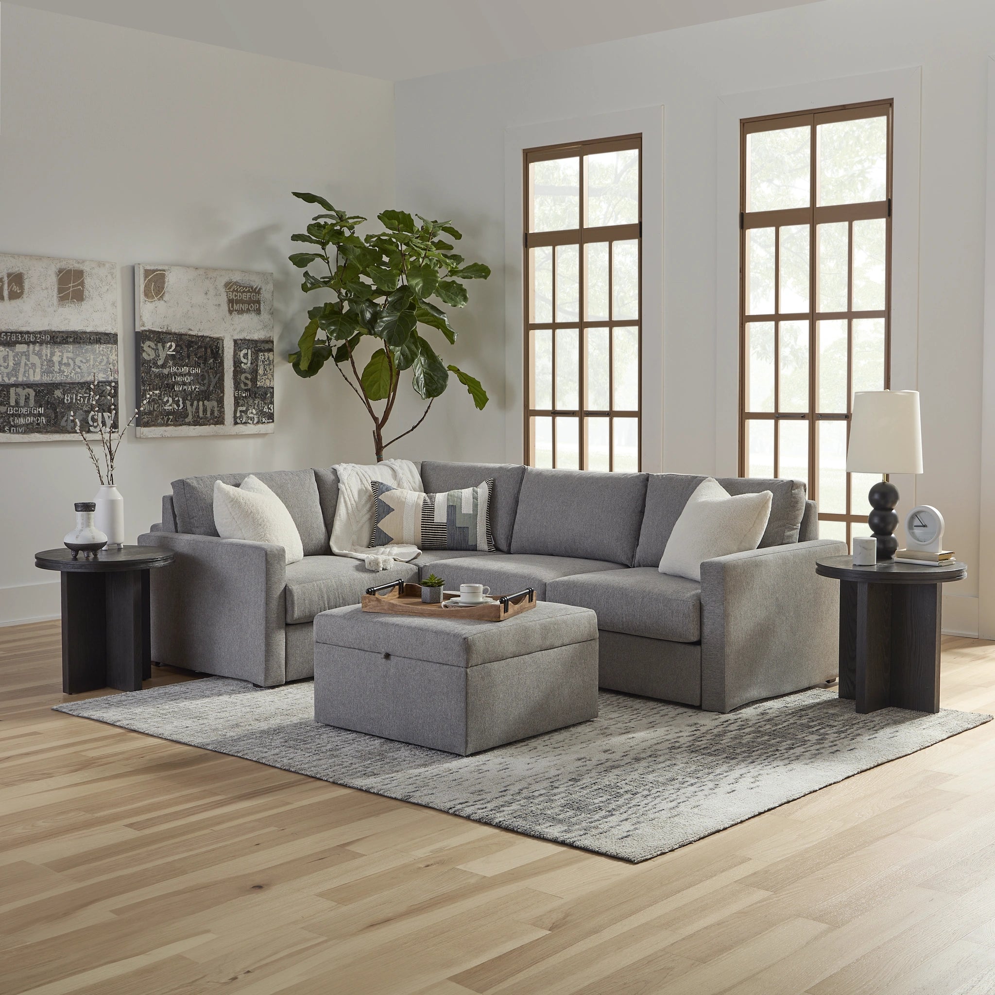 Flex 4-Seat Sectional with Standard Arm and Storage Ottoman - 5000003539