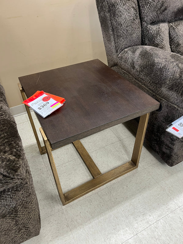 BALINTMORE BROWN/GOLD RECTANGULAR END TABLE