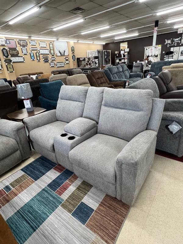 BARNSANA ASH POWER RECLININING LOVESEAT W/ CONSOLE