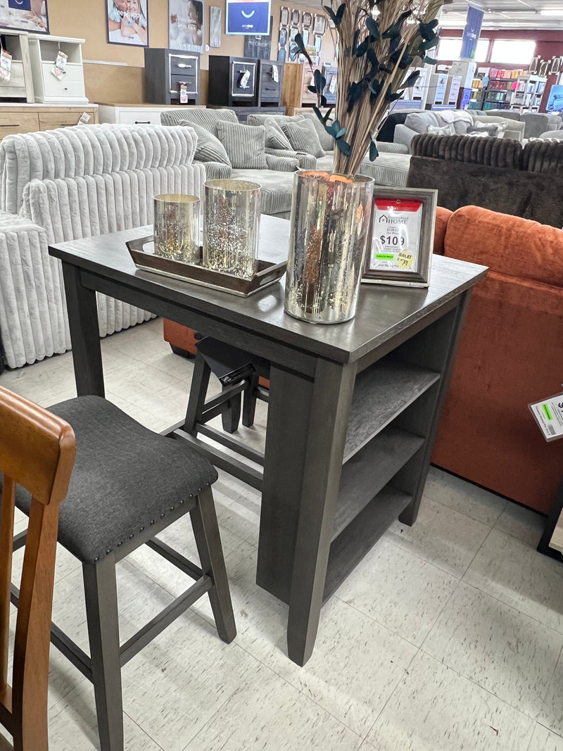 CAITBROOK 3 PC COUNTER HEIGHT TABLE SET W/ SIDE STORAGE