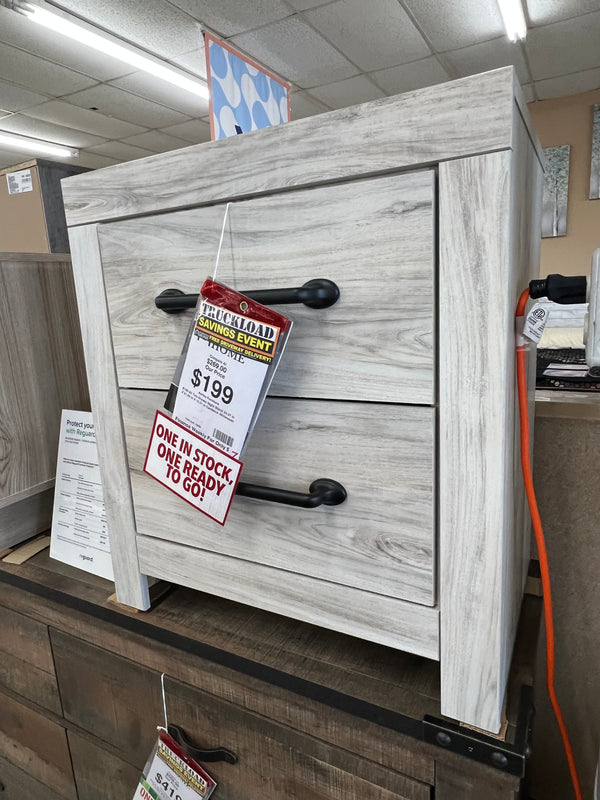 CAMBECK WHITEWASH TWO DRAWER NIGHTSTAND