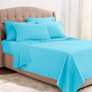 Clara Clark Bed Sheets Set, 1800 Series Deep Pocket Soft Microfiber Sheet Set (Beach Blue)