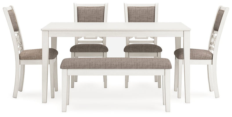 Erinberg Dining Table and 4 Chairs and Bench (Set of 6)