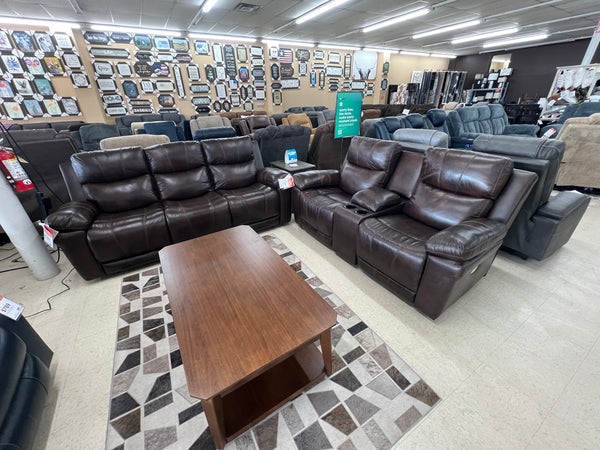 EDMAR CHOCOLATE POWER SOFA AND LOVESEAT