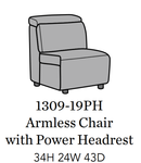 Flexsteel Latitudes Astra Leather Armless Chair w/Power Headrest
