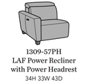Flexsteel Latitudes Astra Leather LAF Power Recliner w/Power Headrest